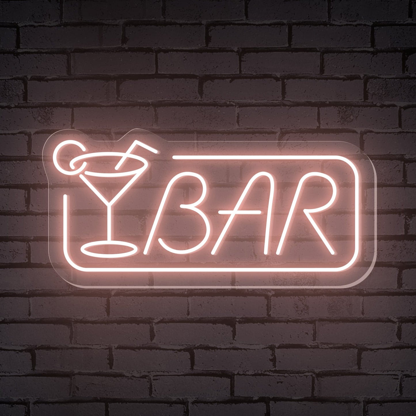 "BAR" led waterproof à Cocktail Cadre Rectangulaire Signe Néon