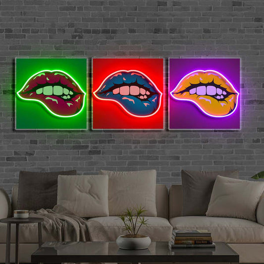 "Pop Art Lips" Œuvre d'Art Néon x Acrylique