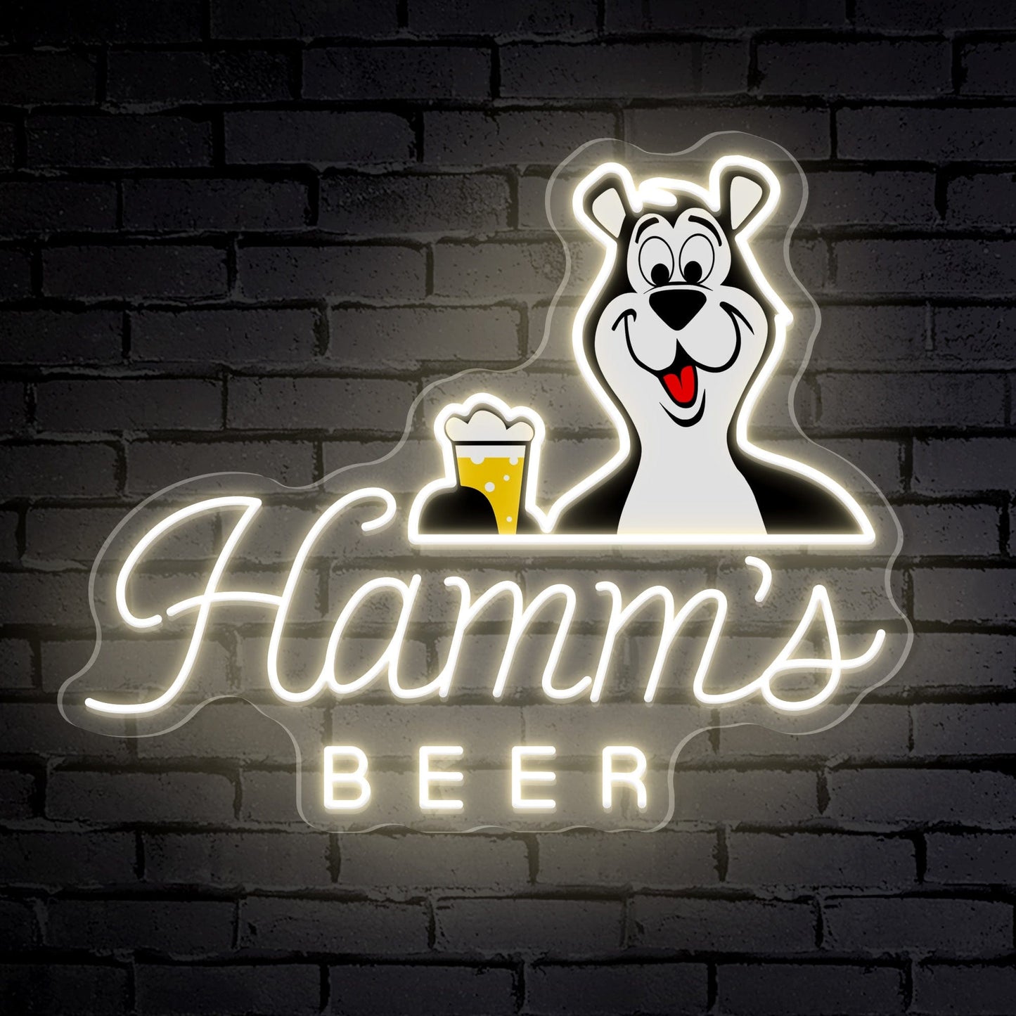 "Hammer's BEER" Logo de mots de bière en néon