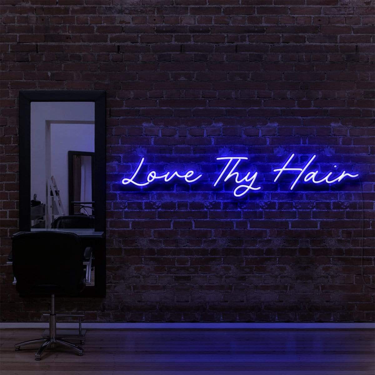 "Love Thy Hair" Enseigne Lumineuse pour Salons de Coiffure & Barbiers