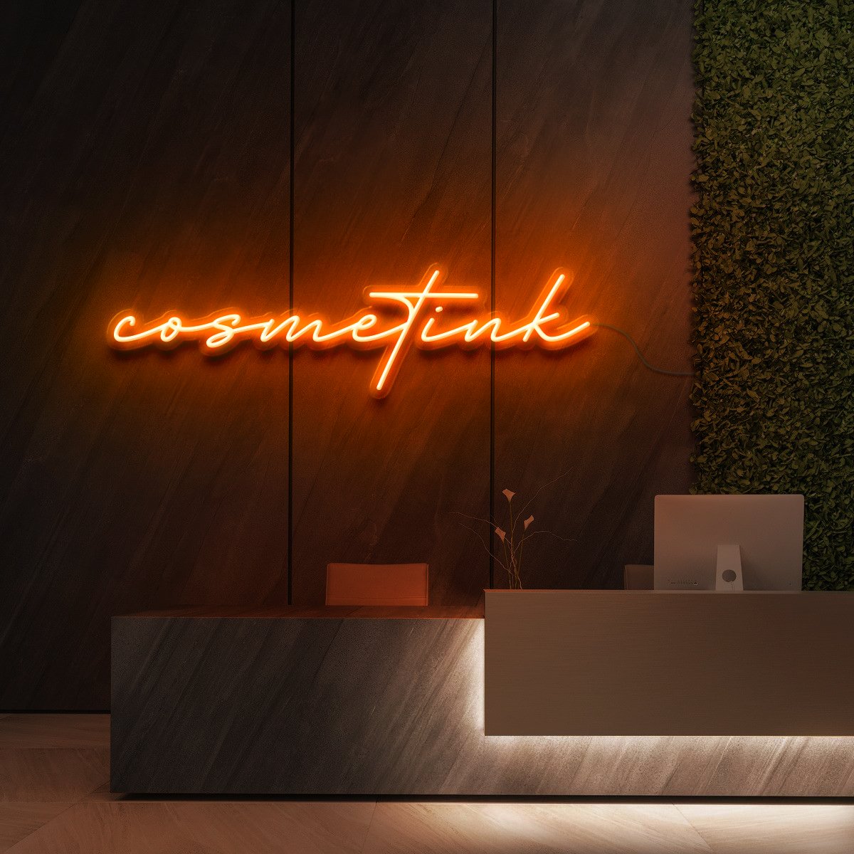 " Cosmetink " Enseigne Lumineuse pour Studios de Beauté et Cosmétique