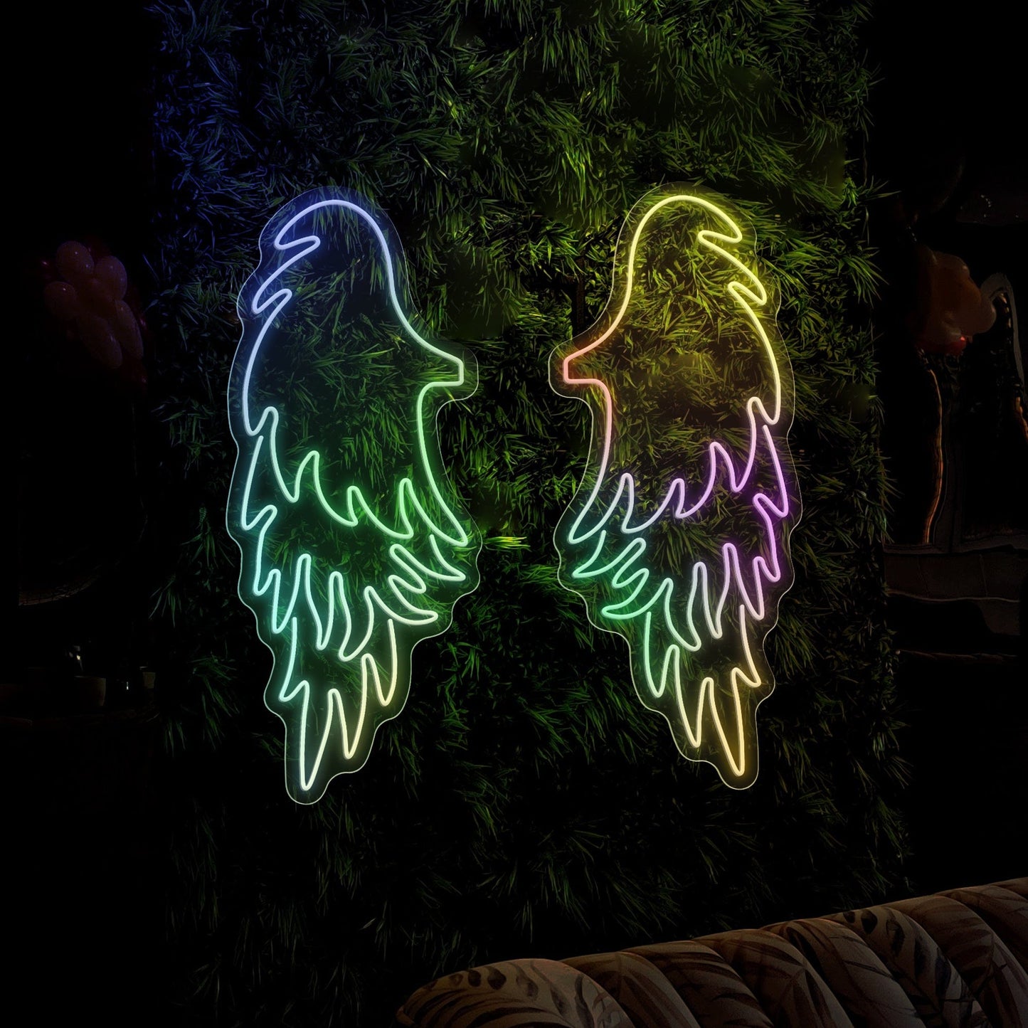 "Multicolore Ailes d'Ange Magique LED Signe Néon pour Chambre"