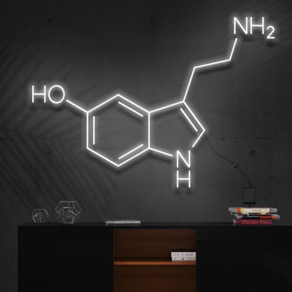 "Signal au néon" Molécule de sérotonine