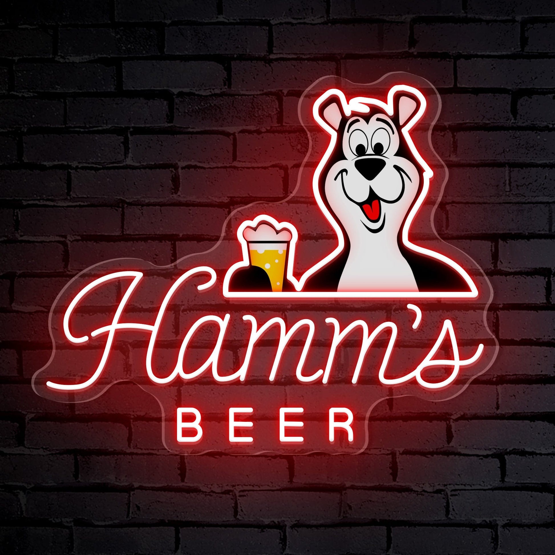 "Hammer's BEER" Logo de mots de bière en néon