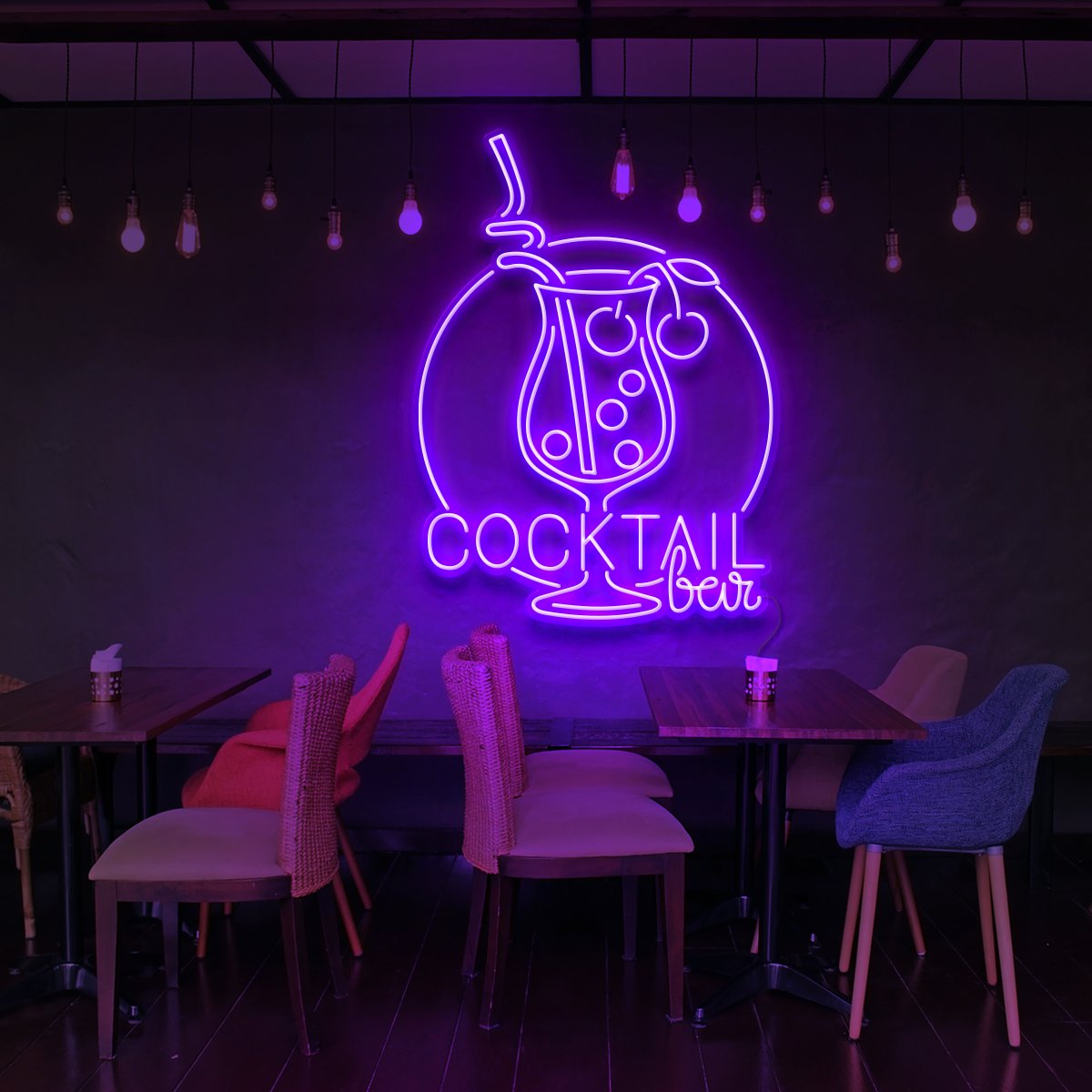 "Bar à Cocktails" Enseigne au Néon pour Bars & Restaurants