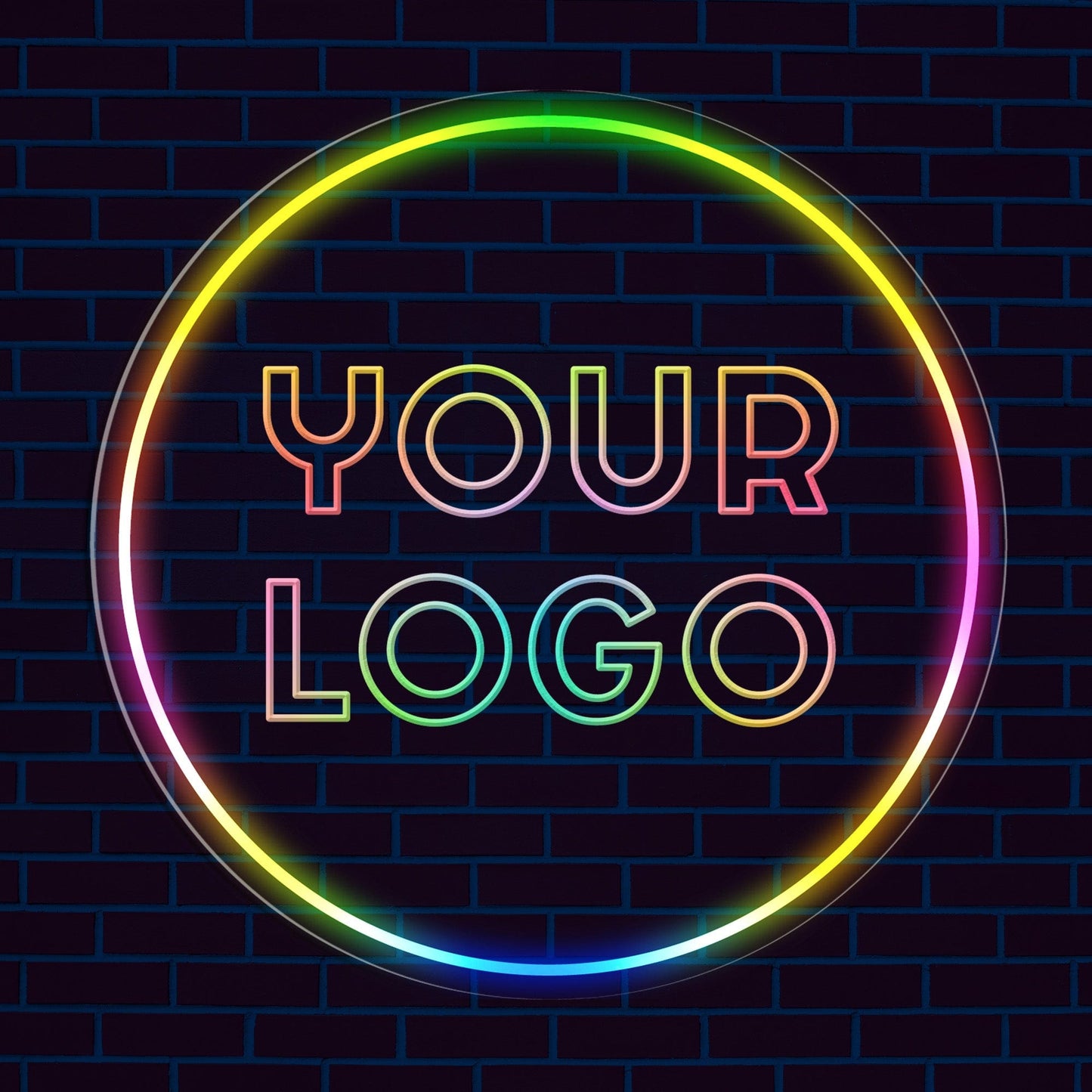 "Logo Multicolore & Nom Personnalisé" en Enseigne Lumineuse