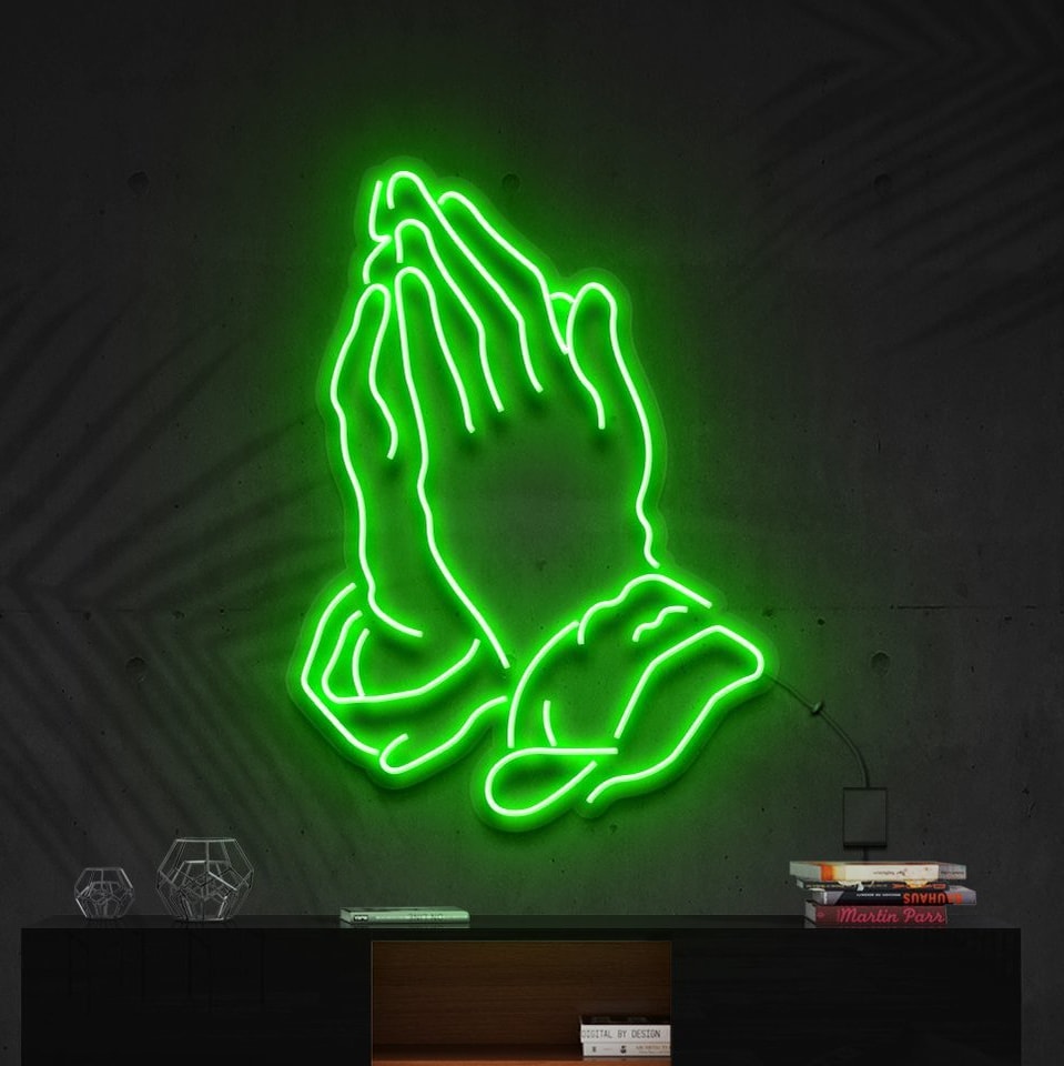 "Praying Hands" Panneau Néon