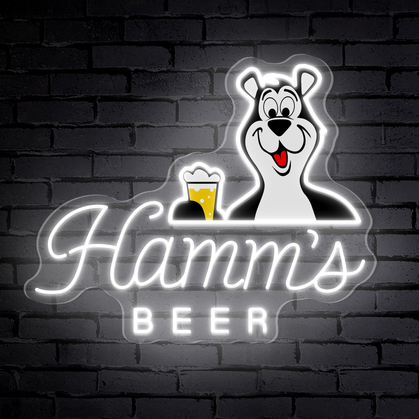 "Hammer's BEER" Logo de mots de bière en néon