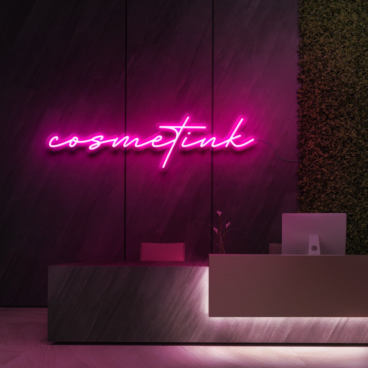 " Cosmetink " Enseigne Lumineuse pour Studios de Beauté et Cosmétique