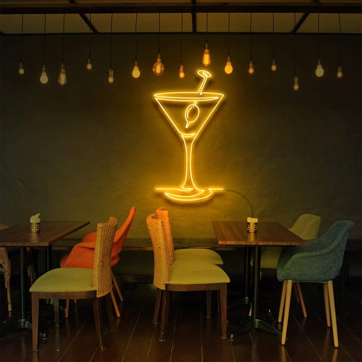 "Martini Glass" Enseigne Lumineuse pour Bars & Restaurants