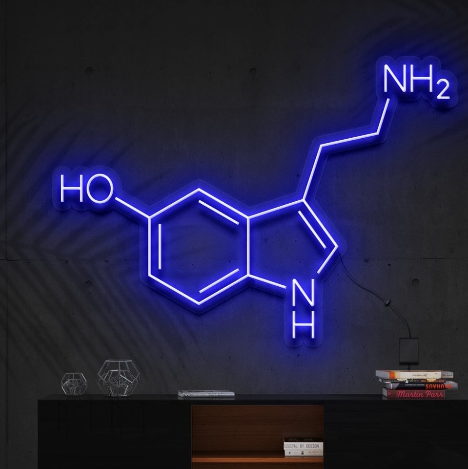"Signal au néon" Molécule de sérotonine