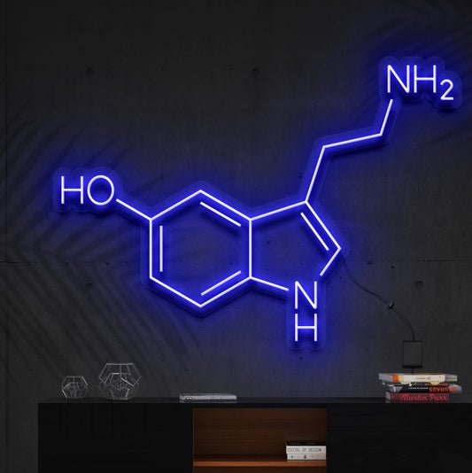 "Signal au néon" Molécule de sérotonine