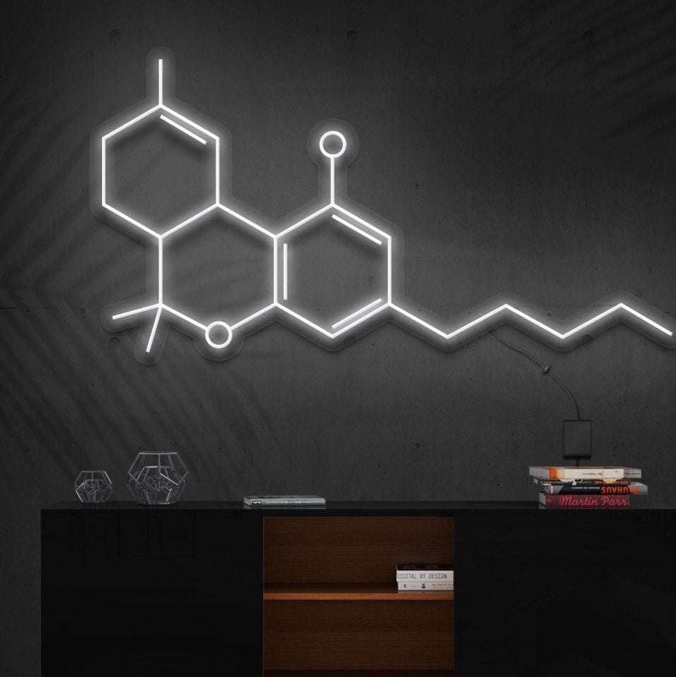 "THC Molecule" Panneau au Néon