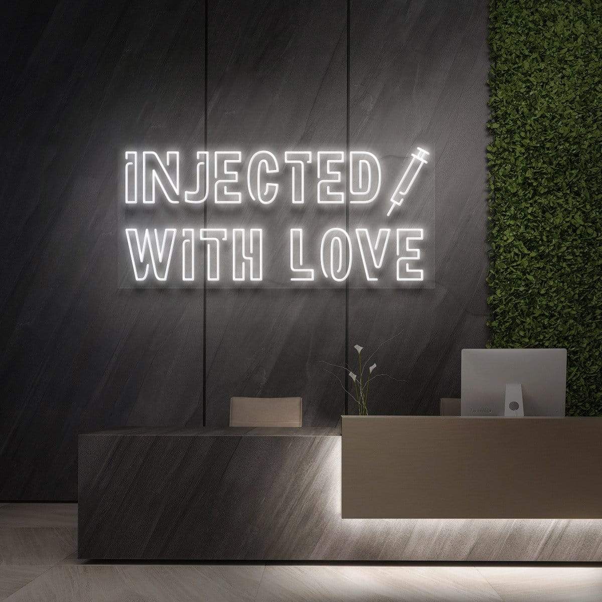 "Injected With Love" Enseigne Lumineuse pour Instituts de Beauté & Cosmétiques