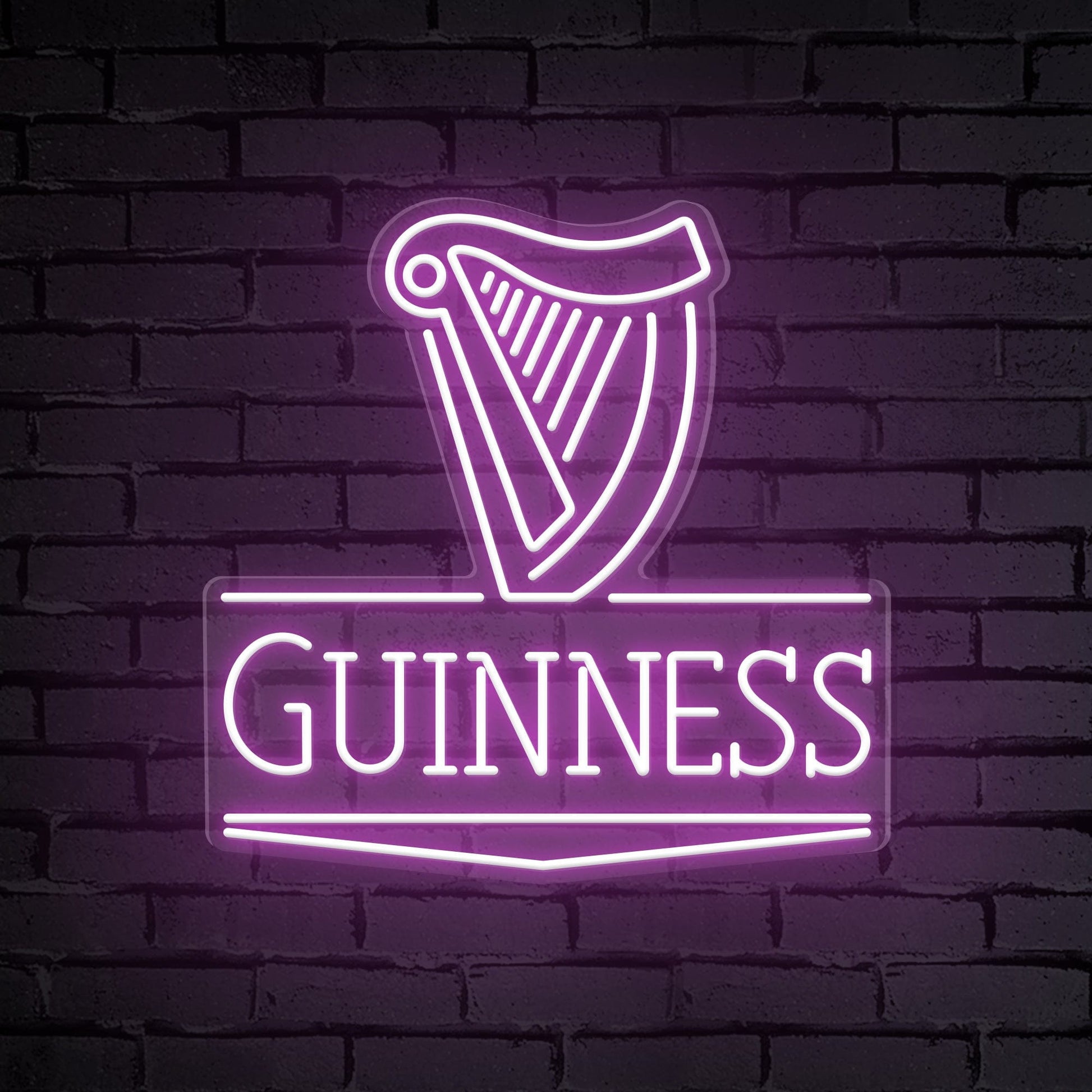 "Guinness" Logo en Mots, Bière, Enseigne au Néon