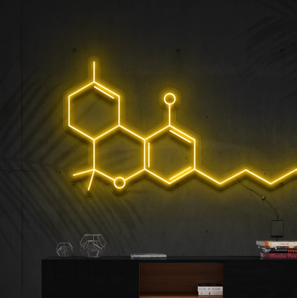 "THC Molecule" Panneau au Néon