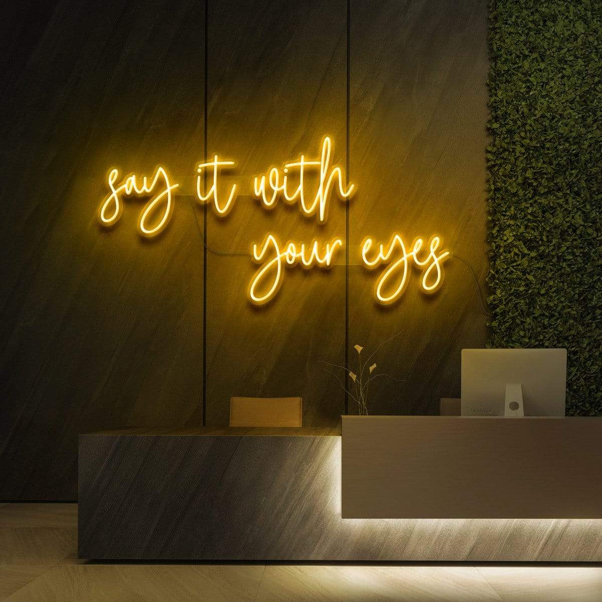 "Say It With Your Eyes" Enseigne Lumineuse pour Studios de Beauté et Cosmétique