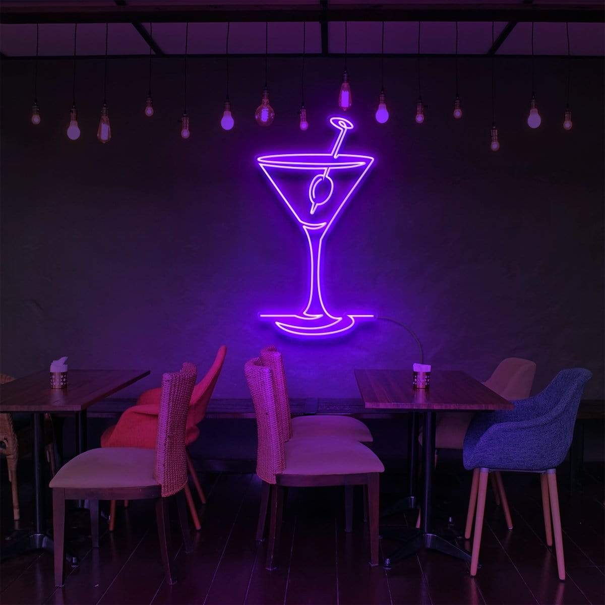 "Martini Glass" Enseigne Lumineuse pour Bars & Restaurants