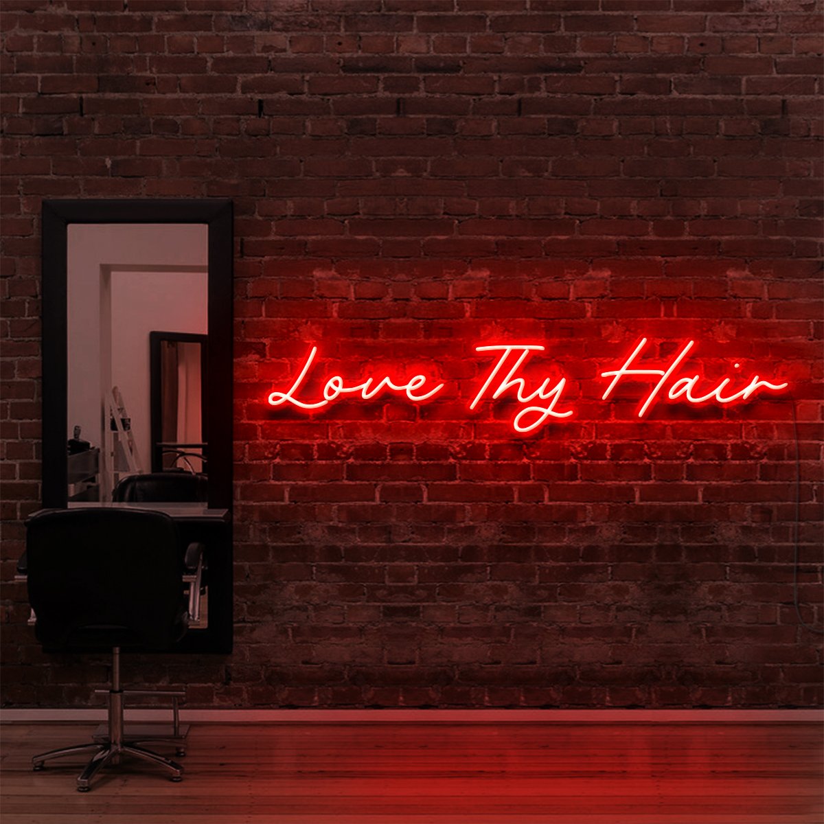 "Love Thy Hair" Enseigne Lumineuse pour Salons de Coiffure & Barbiers