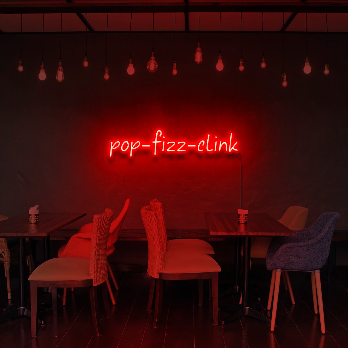 "Pop Fizz Clink" Enseigne Lumineuse pour Bars & Restaurants