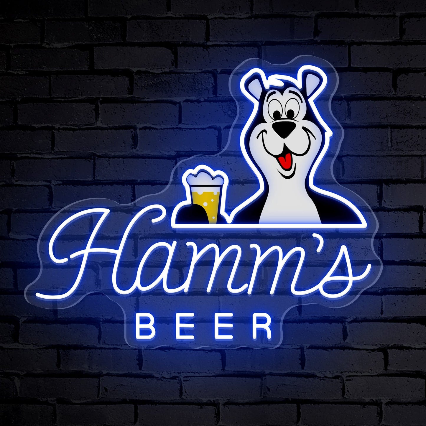 "Hammer's BEER" Logo de mots de bière en néon