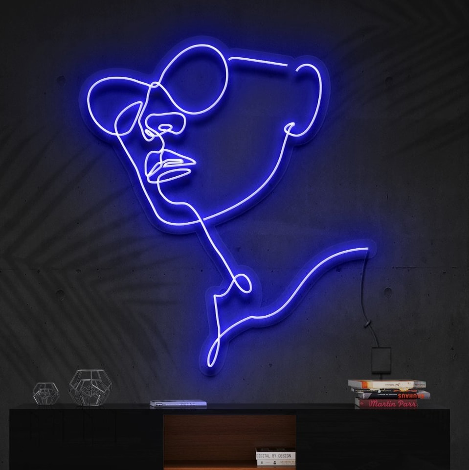 Neon light "La Parisienne - Face with glasses"