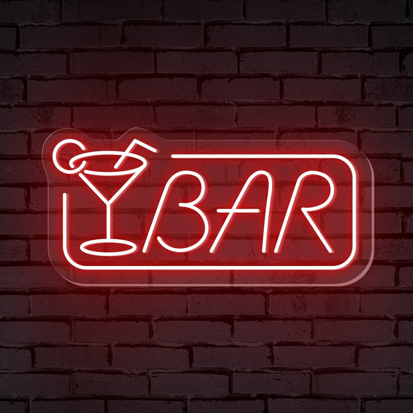 "BAR" led waterproof à Cocktail Cadre Rectangulaire Signe Néon