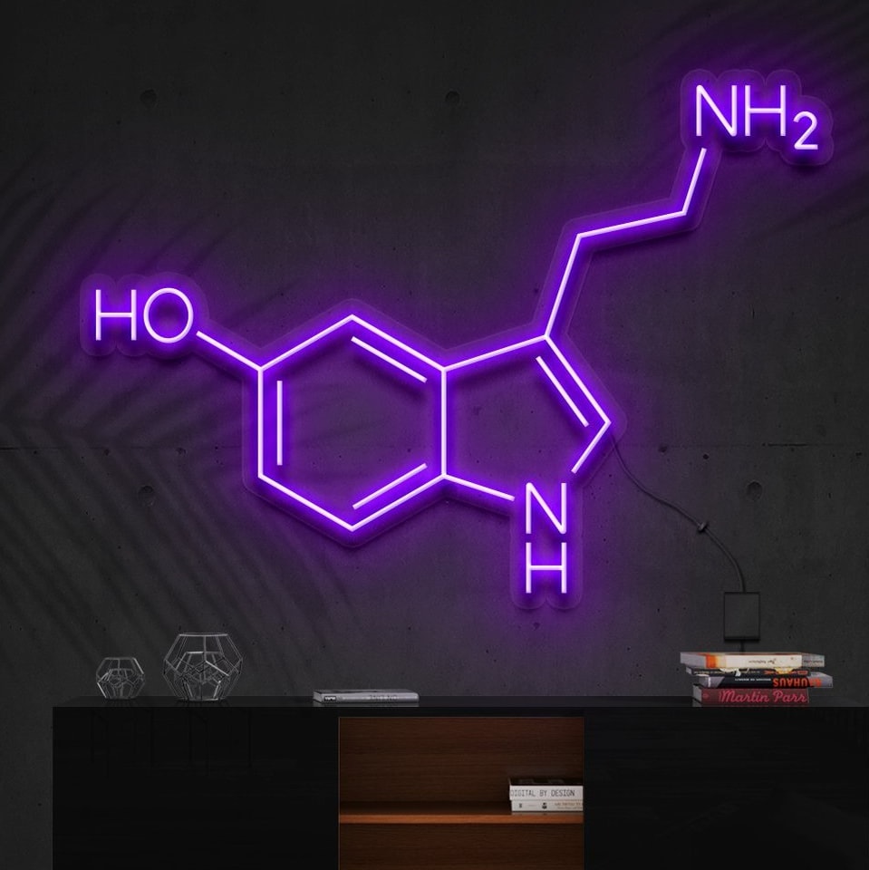 "Signal au néon" Molécule de sérotonine