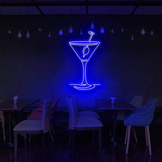 "Martini Glass" Enseigne Lumineuse pour Bars & Restaurants