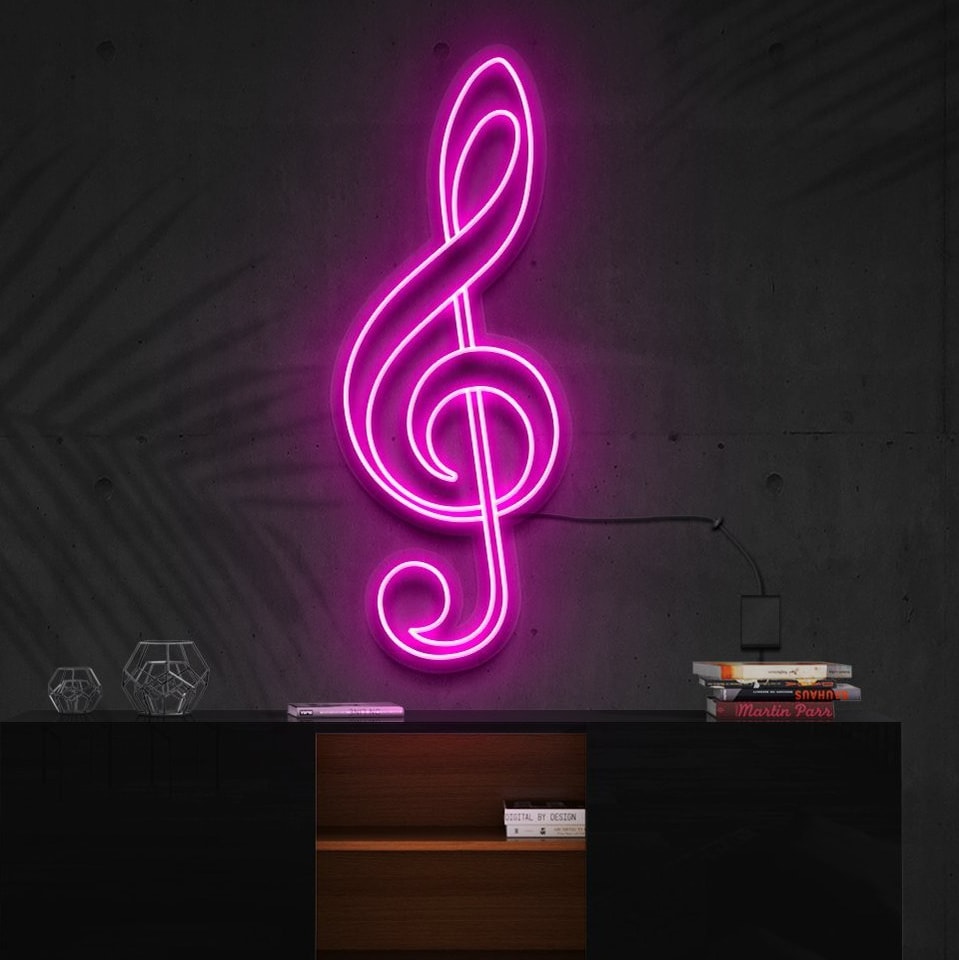 "Treble Clef" Panneau lumineux néon