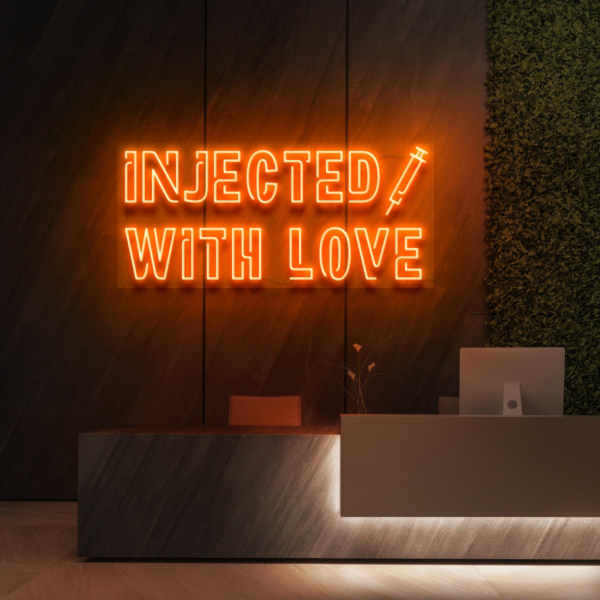 "Injected With Love" Enseigne Lumineuse pour Instituts de Beauté & Cosmétiques