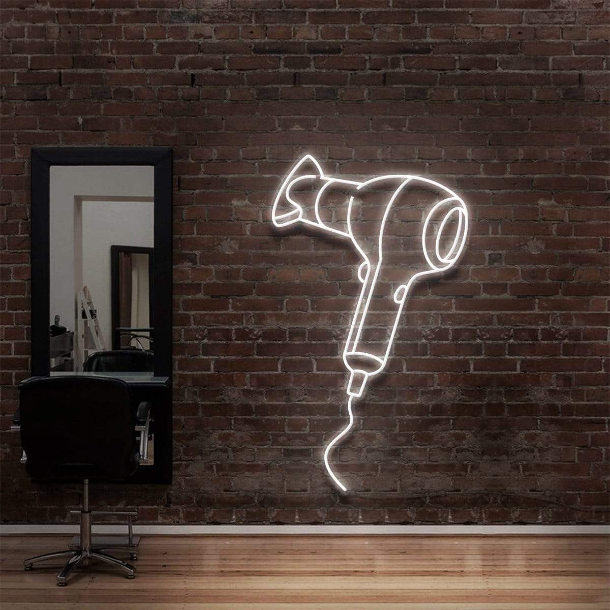 "Blowdryer" Enseigne Lumineuse pour Salons de Coiffure & Barbiers