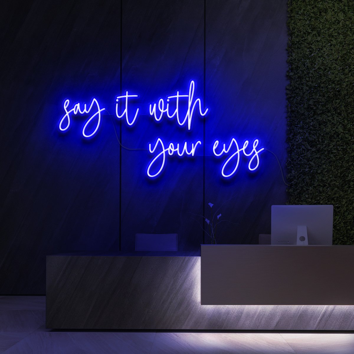 "Say It With Your Eyes" Enseigne Lumineuse pour Studios de Beauté et Cosmétique