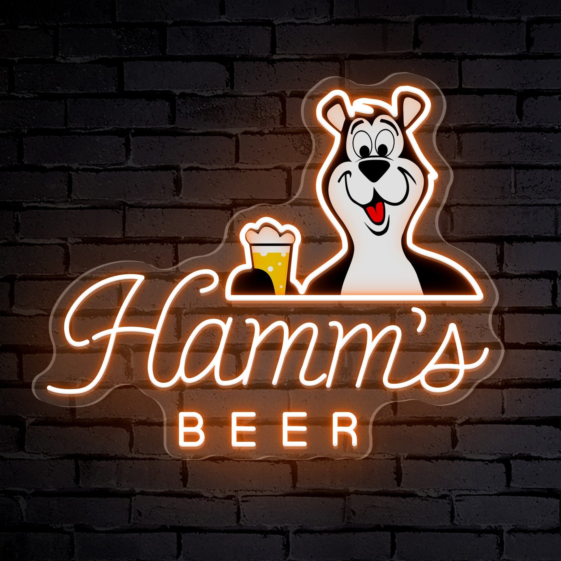 "Hammer's BEER" Logo de mots de bière en néon