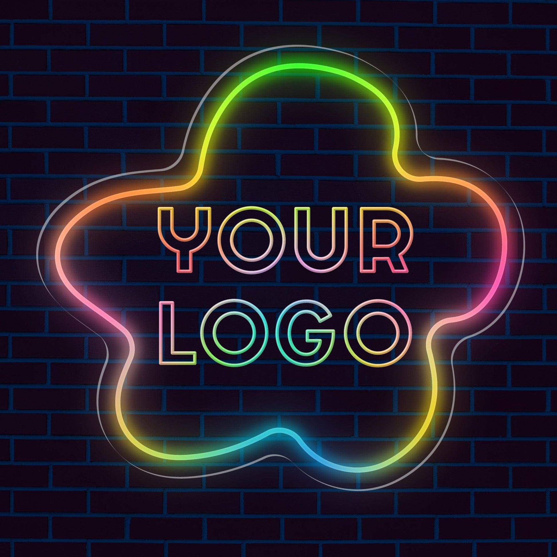 "Logo Multicolore & Nom Personnalisé" en Enseigne Lumineuse