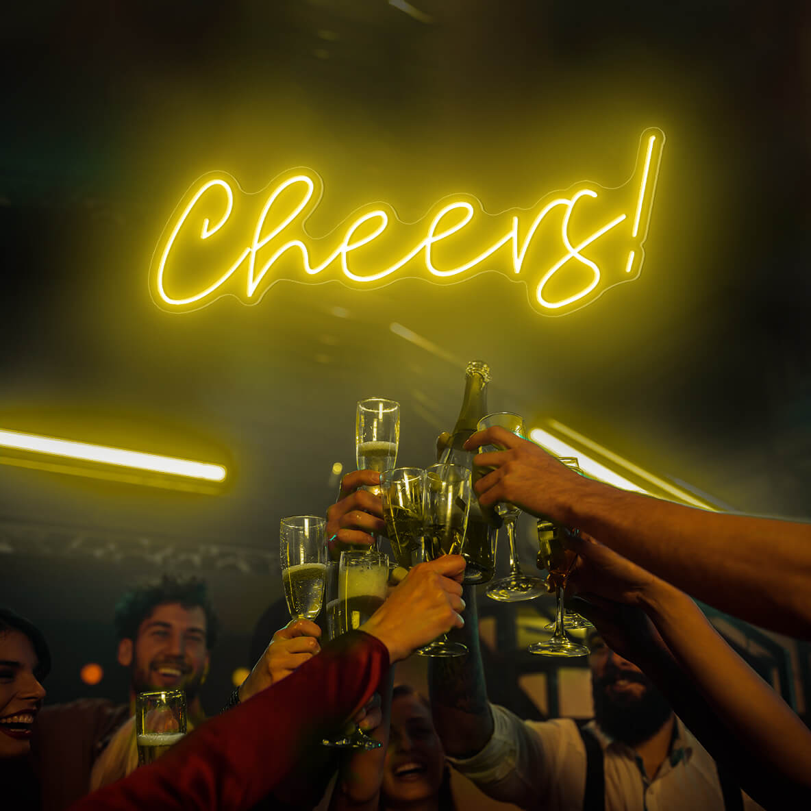 Affiche lumineuse LED "Cheers" pour bar