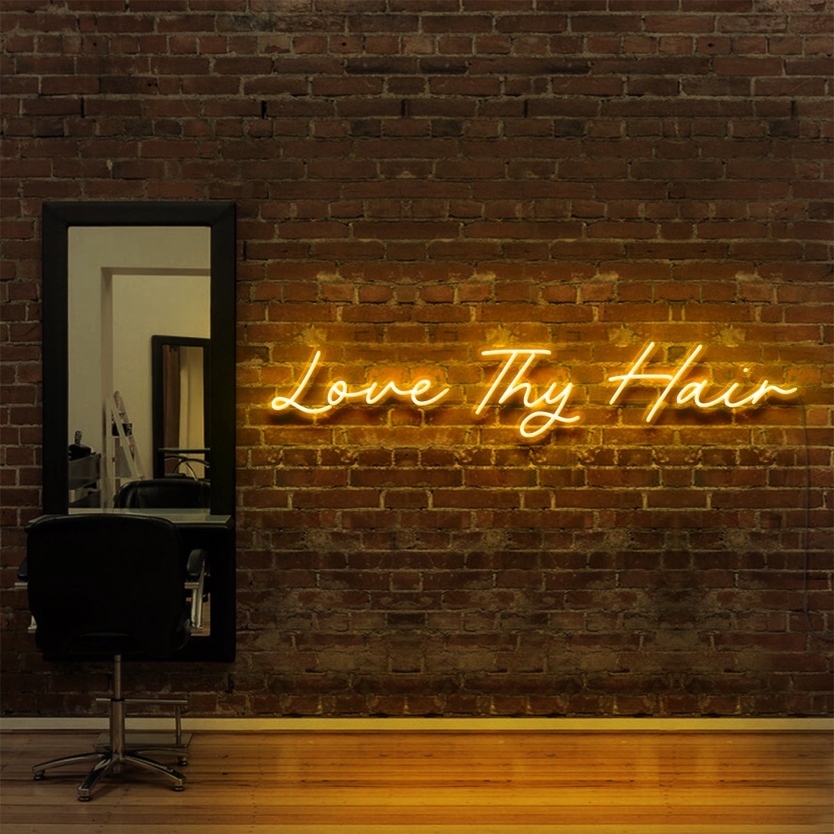 "Love Thy Hair" Enseigne Lumineuse pour Salons de Coiffure & Barbiers