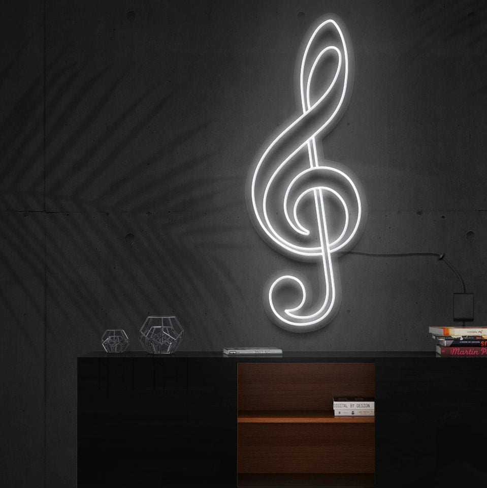 "Treble Clef" Panneau lumineux néon