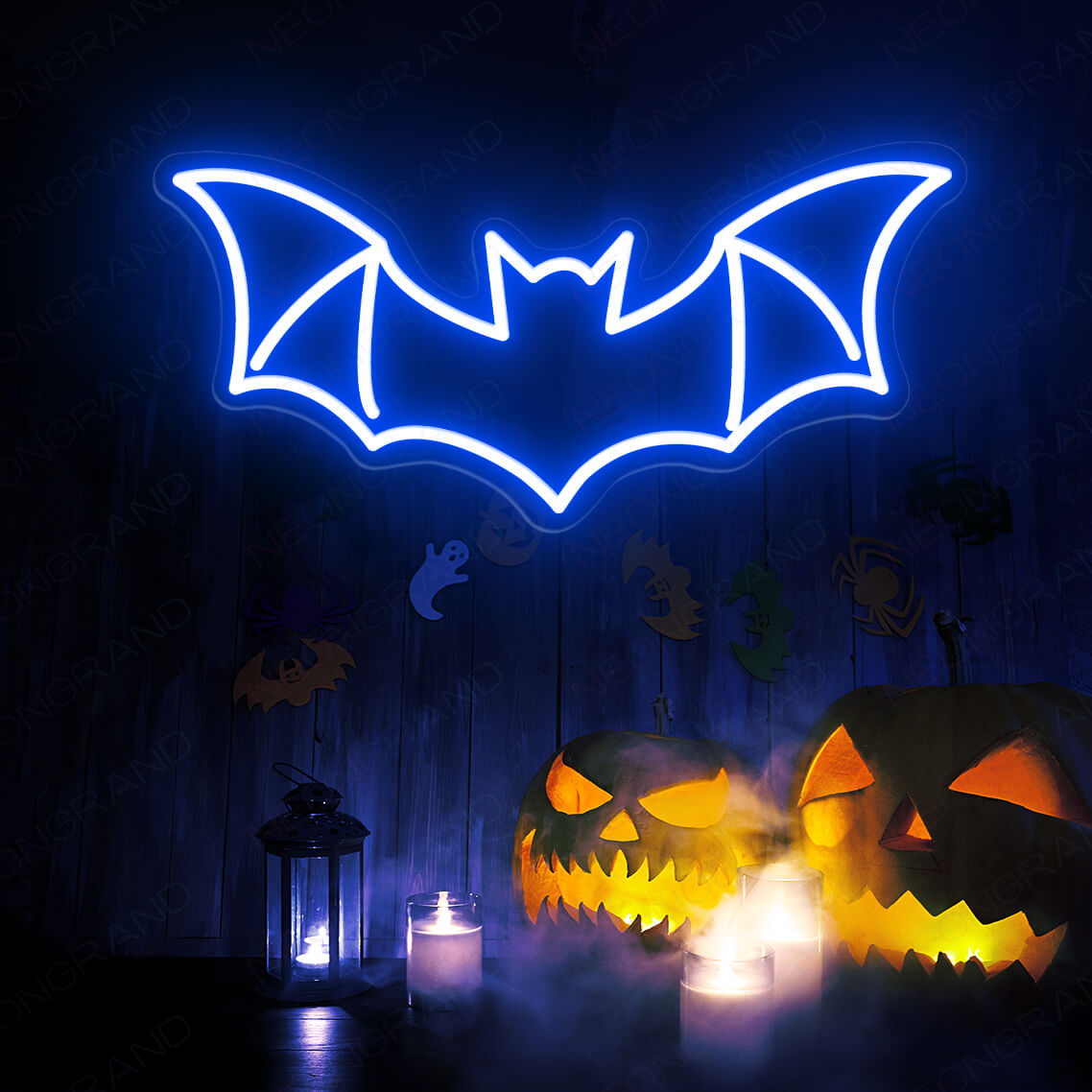 Panneau lumineux LED "Chauve-souris Halloween"