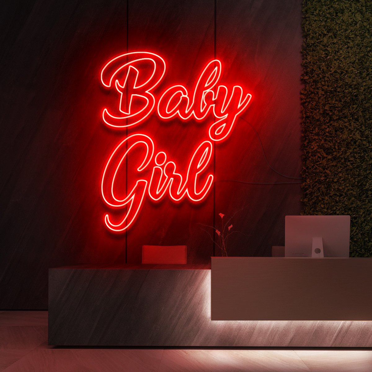 "Baby Girl" Enseigne Lumineuse pour Instituts de Beauté & Cosmétiques