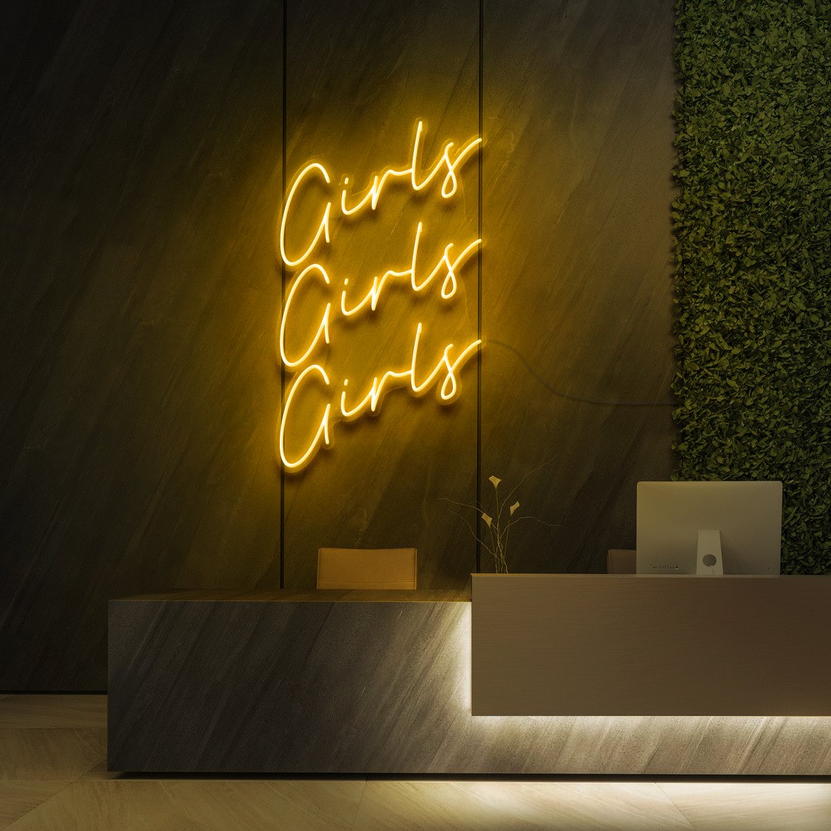 "Girls Girls Girls" Enseigne Lumineuse pour Studios de Beauté & Cosmétiques