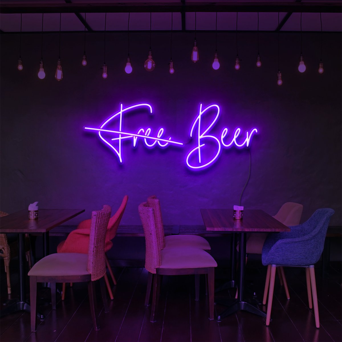 "Free Beer" Enseigne Lumineuse pour Bars & Restaurants