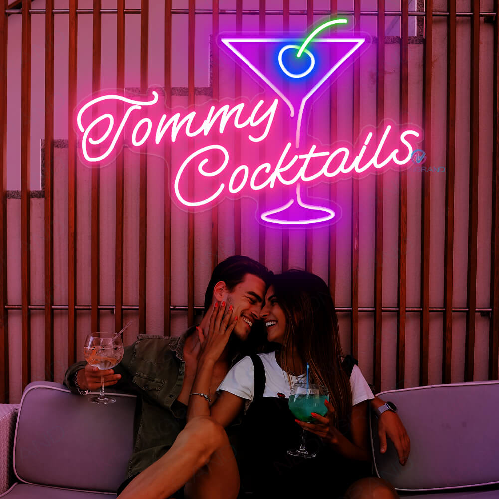 Enseigne personnalisée de bar avec éclairage à LED "Neon Cocktail Sign Custom Name Bar Led Light".