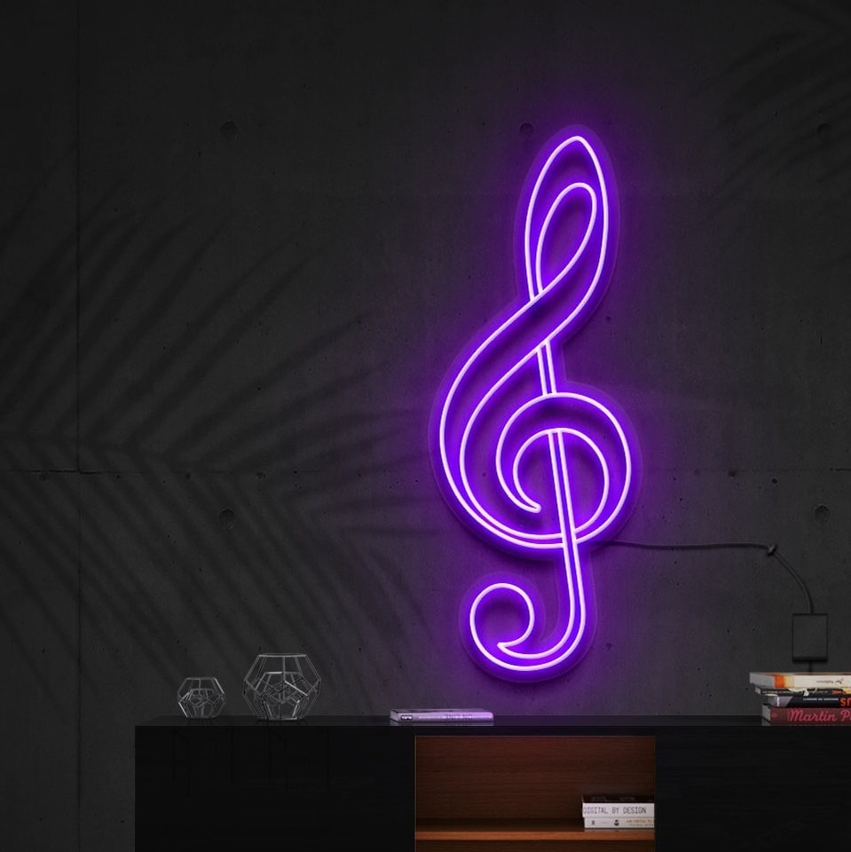 "Treble Clef" Panneau lumineux néon