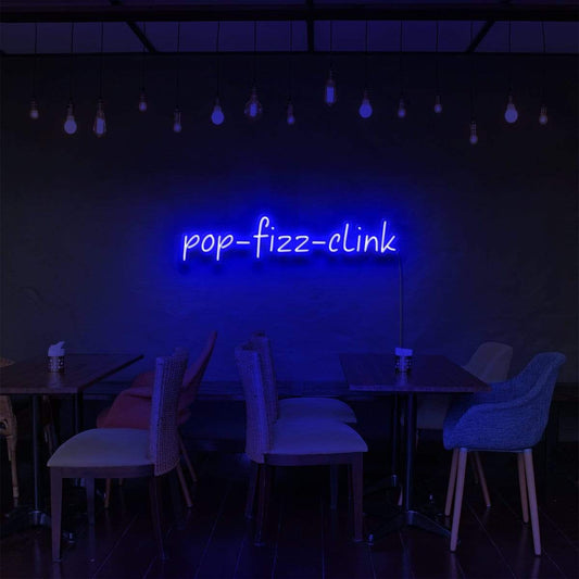"Pop Fizz Clink" Enseigne Lumineuse pour Bars & Restaurants