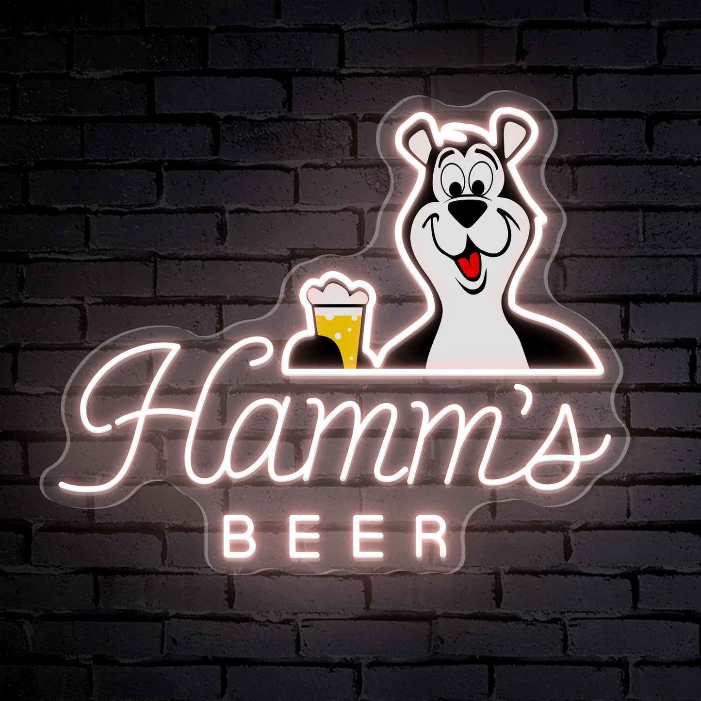 "Hammer's BEER" Logo de mots de bière en néon