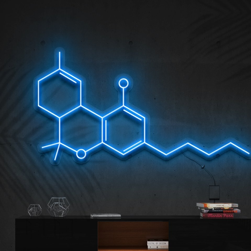 "THC Molecule" Panneau au Néon