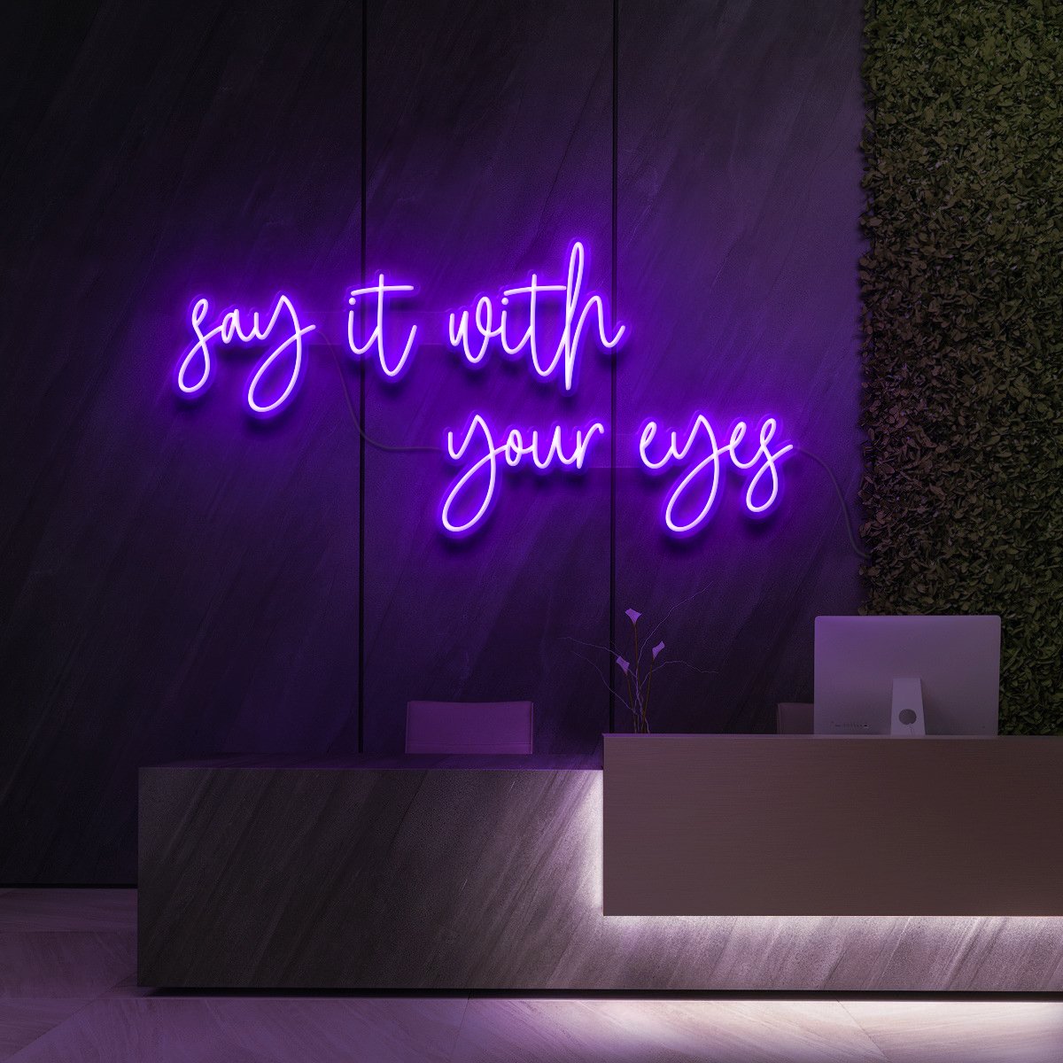 "Say It With Your Eyes" Enseigne Lumineuse pour Studios de Beauté et Cosmétique