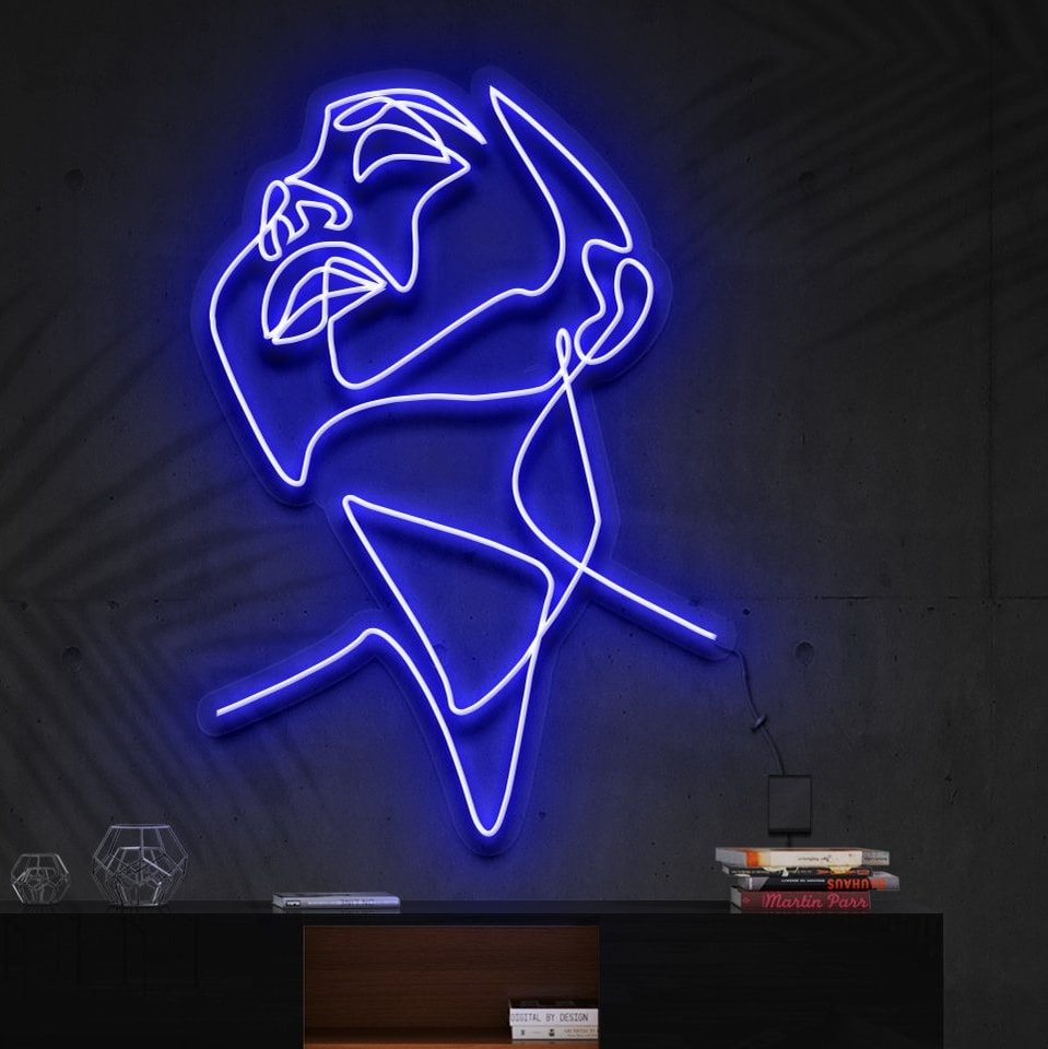 Neon „Frauengesicht“