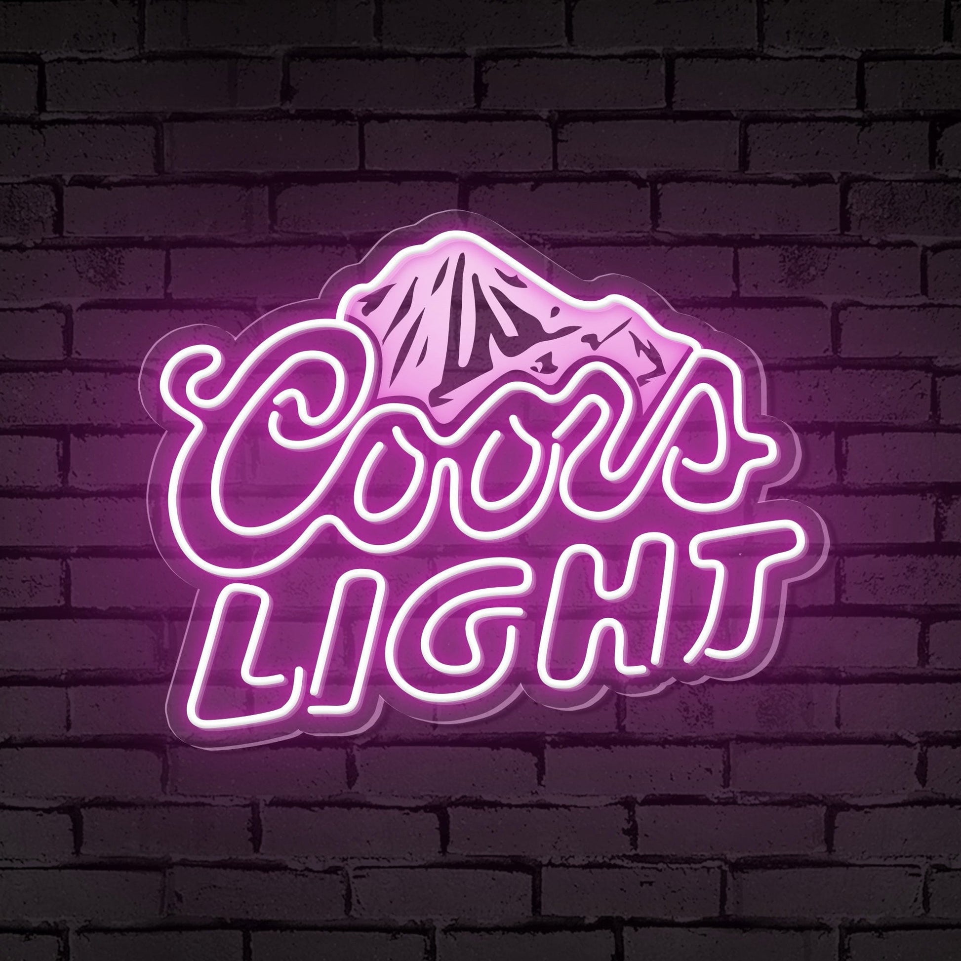 "Coors Light" Enseigne Néon du Logo de Montagne